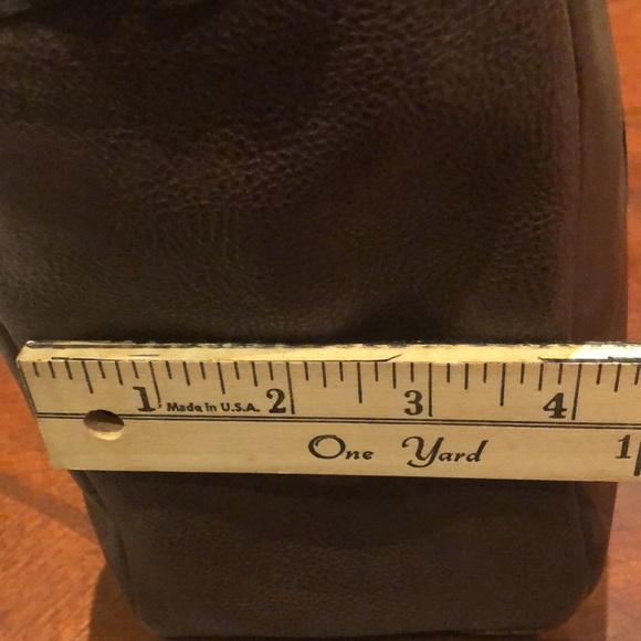 Fossil Brown Leather Briefcase Messenger Travel Crossbody Bag Double handle - Picture 12 of 15